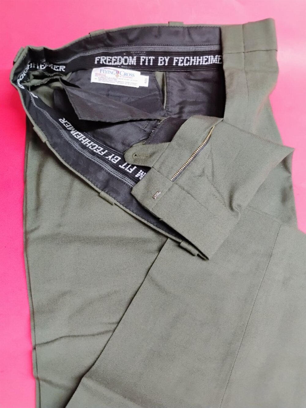 Flying Cross Feccheimer Mens Green Uniform Pants Dress Service Work 40S USA
